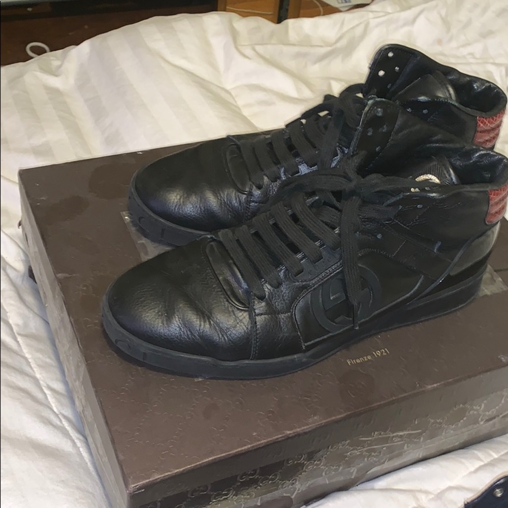 Gucci sneakers two for one high top burgundy - Picture 5 of 8
